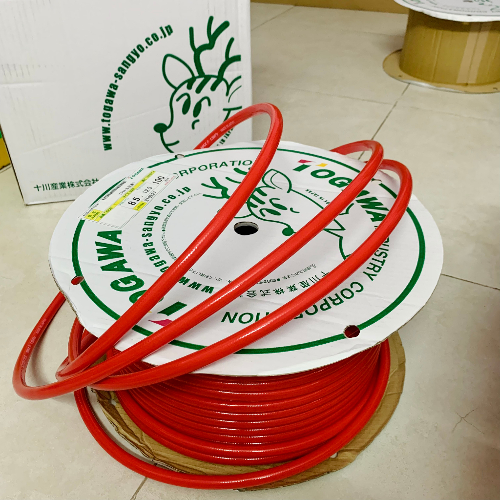 🇯🇵Made in Japan🇯🇵 Dây hơi khí nén Nhật Bản Togawa TPH-8512 gồm 3 lớp chống gập, chịu áp 1.5Mpa (15 ký)