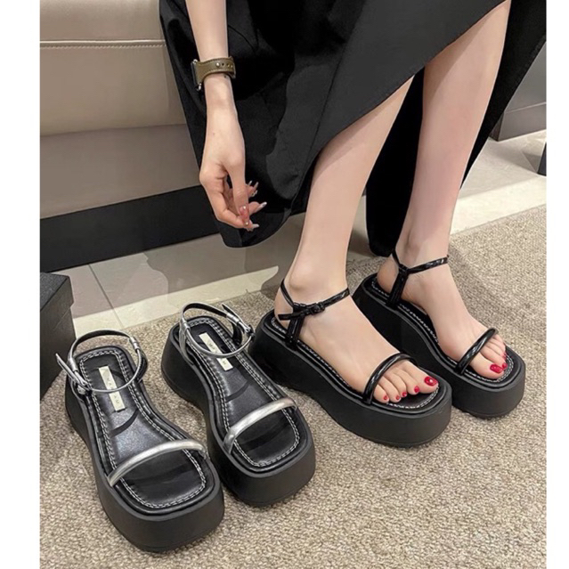 SANDAL DÂY MẢNH ĐẾ CAO 6CM HÀNG QC CAO CẤP
