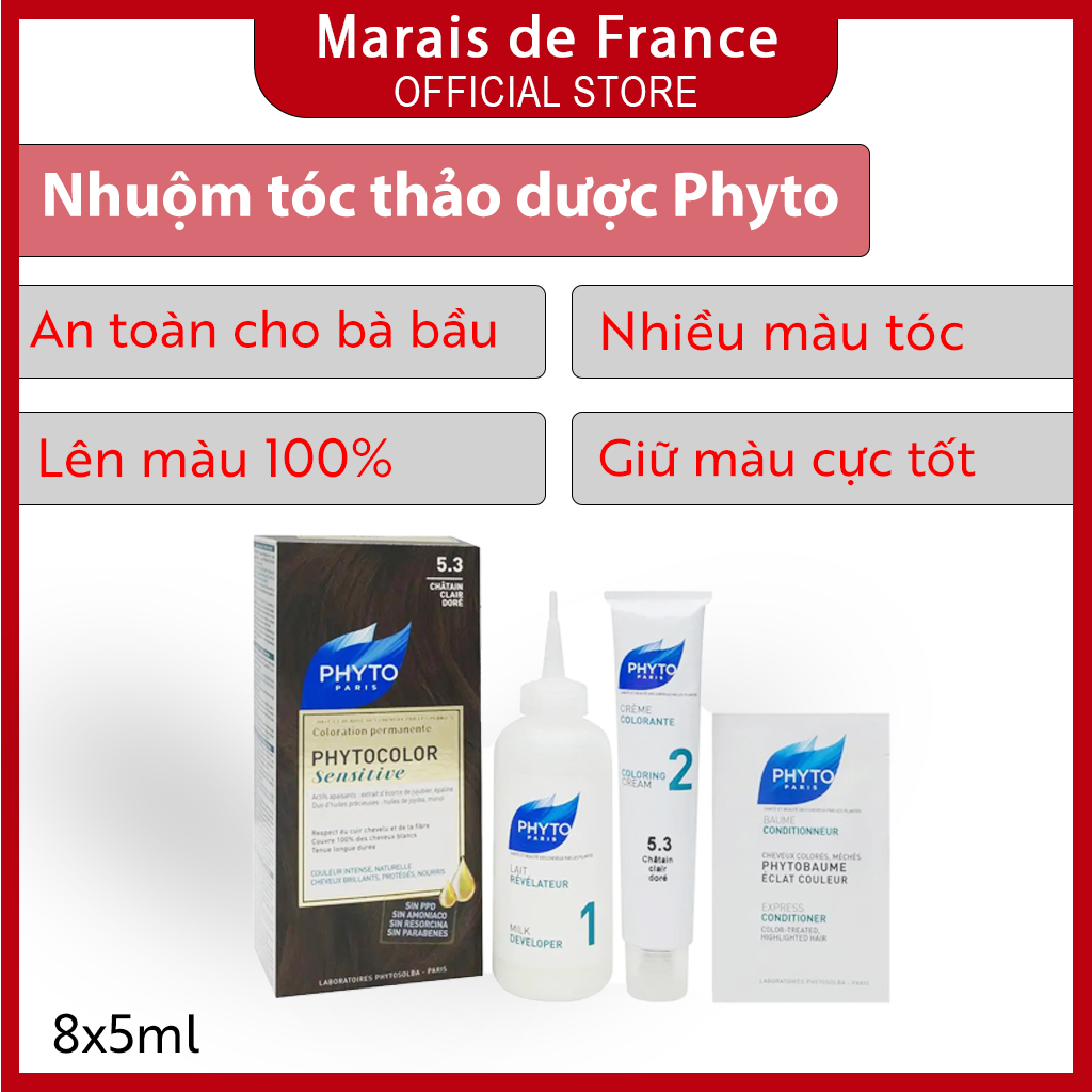 (An toàn cho bà bầu) Nhuộm tóc thảo dược cho da nhạy cảm Phyto Phytocolor Sensitive