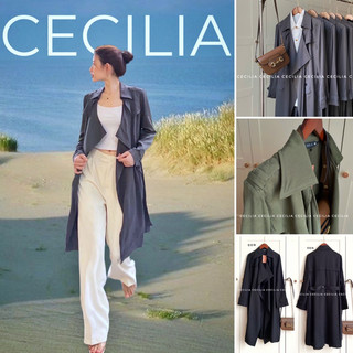 Áo khoác dài gabrienne flowy trench coat by cecilia dáng măng-tô thiết kế khoác nhẹ 1 lớp suôn rủ