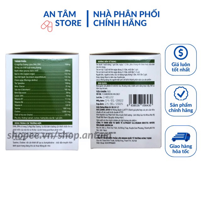 Cốm bổ não dinh dưỡng Nutrivin IQ G Brain NOBEL KIDS Palatinum DHA- Noben kid phát triển trí não cho trẻ từ 6 tháng tuổi