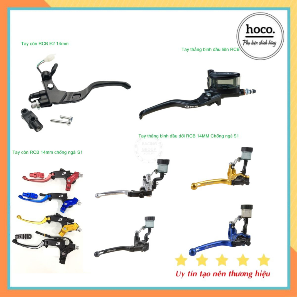 Bộ Tay thắng-tay côn chính hãng RaCingboy RCB S1-RCB E2 Bình dầu 14mm full Màu có lẻ 1 bên