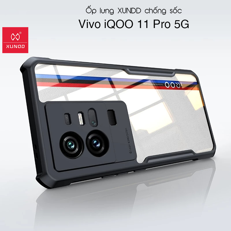 Ốp lưng XUNDD Vivo iQOO 11 Pro 5G - Chống shock, Mặt lưng sọc, Viền TPU
