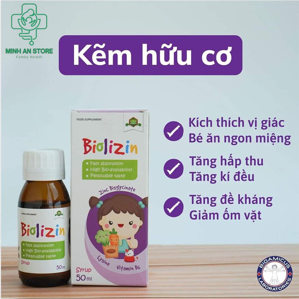 Kẽm Amin Hữu Cơ Biolizin Aplicaps By Clover Bổ Sung Kẽm, Lysine Giúp Bé Ăn Ngon Tự Nhiên,Tăng Sức Đề Kháng, Chai 50ml