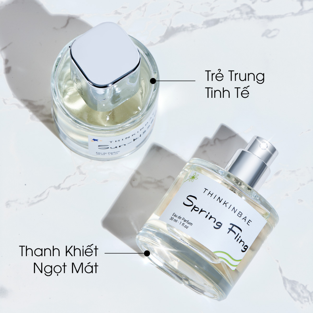 Combo 2 Chai Nước hoa THINKINBAE 30ml + 1 Chai Gel Tắm Dưỡng Ẩm THINKINBAE 300ml