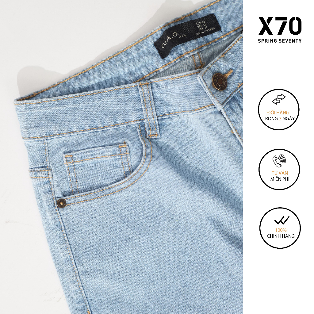 Quần Jeans Nam Light Blue Cá Tính Thời Trang X70 - 11650011