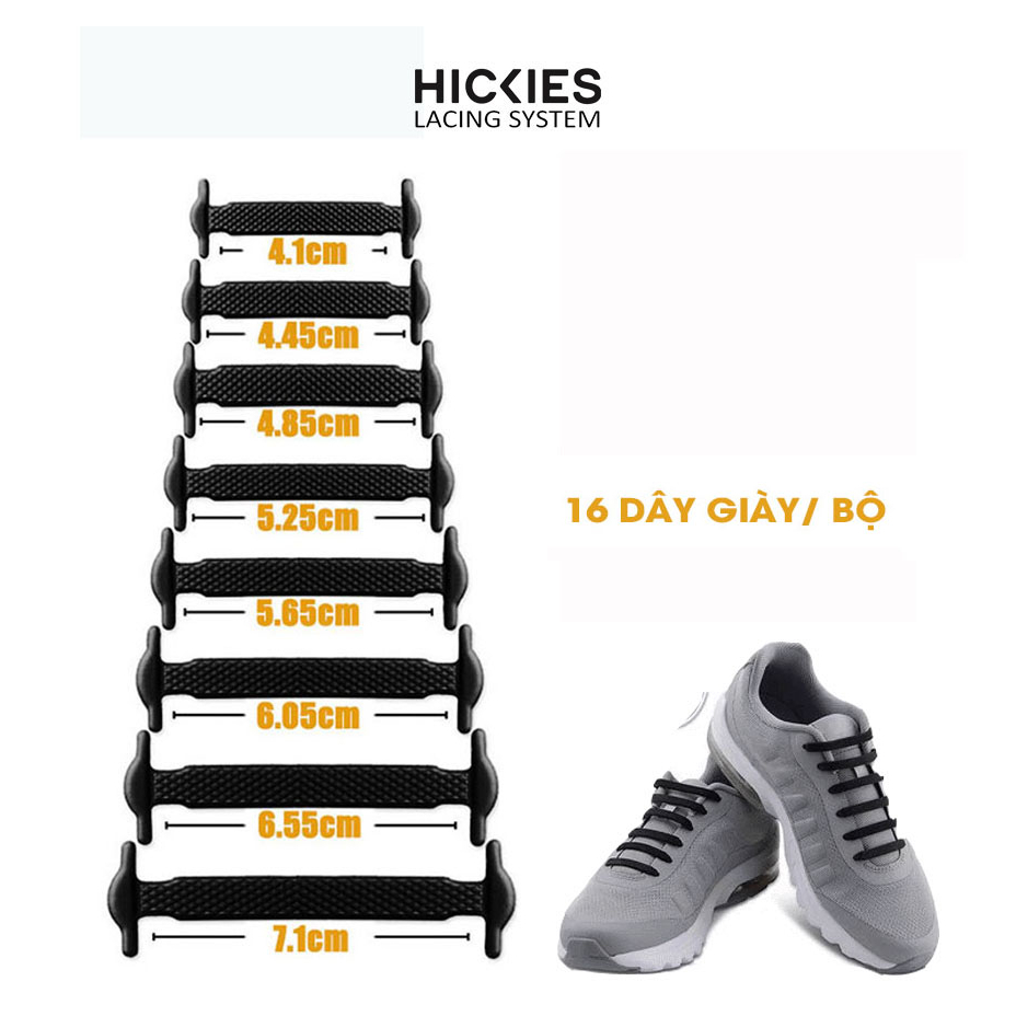 Dây giày thông minh bộ 16 dây - Googbye tie cho giày thể thao nam nữ- hickies