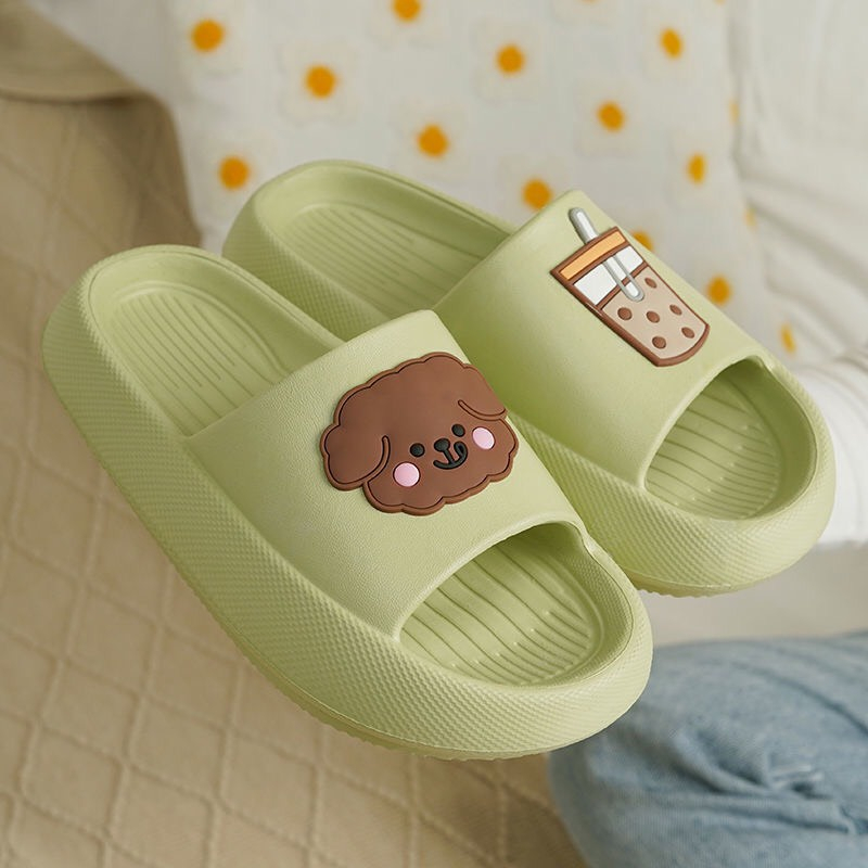 Dép ulzzang đế bánh mì siêu dễ thương hot trend cho nữ 2023 - Trắng, Xanh, Vàng