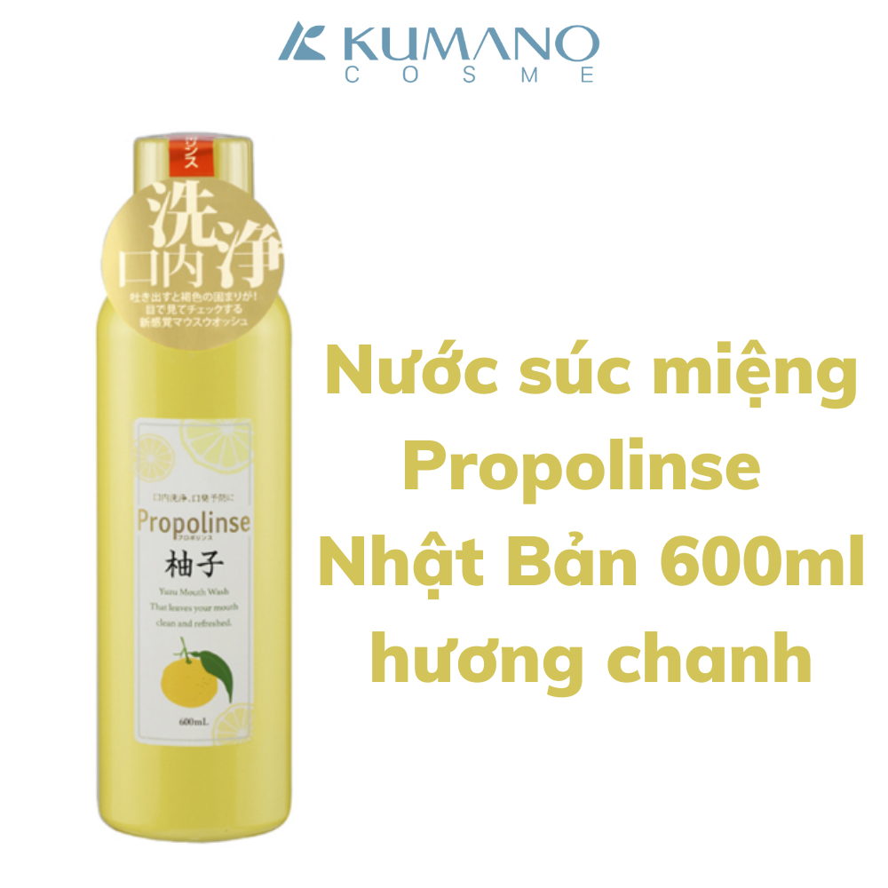 Nước súc miệng Propolinse Nhật Bản giúp làm sạch, giảm mảng bám, ngừa hôi miệng 600ml - Kumano Cosme