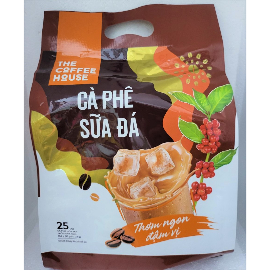 (TÚI NÂU / THE COFFEE HOUSE 550g / 25 gói) CÀ PHÊ SỮA ĐÁ HÒA TAN 3 in 1 Instant Milk Coffee