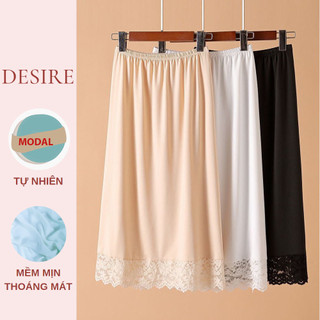  Chân Váy lót thun modal   gỗ sồi  dáng xòe rộng thoải mái - Chân váy mặc lót thun mịn mát Desire VN-064 