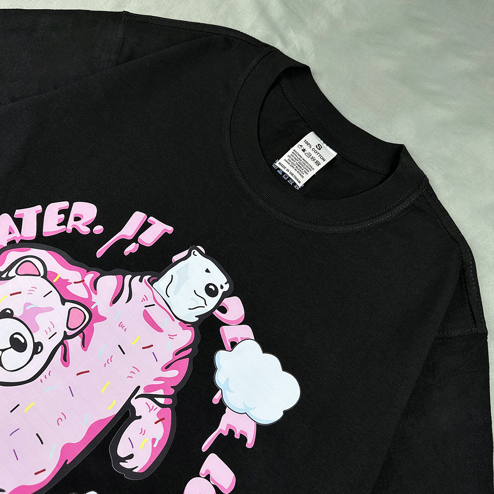 Áo Thun Tay Lỡ HY KOREA Cotton 100 Polar Bear chill 1243 Form Rộng Unisex