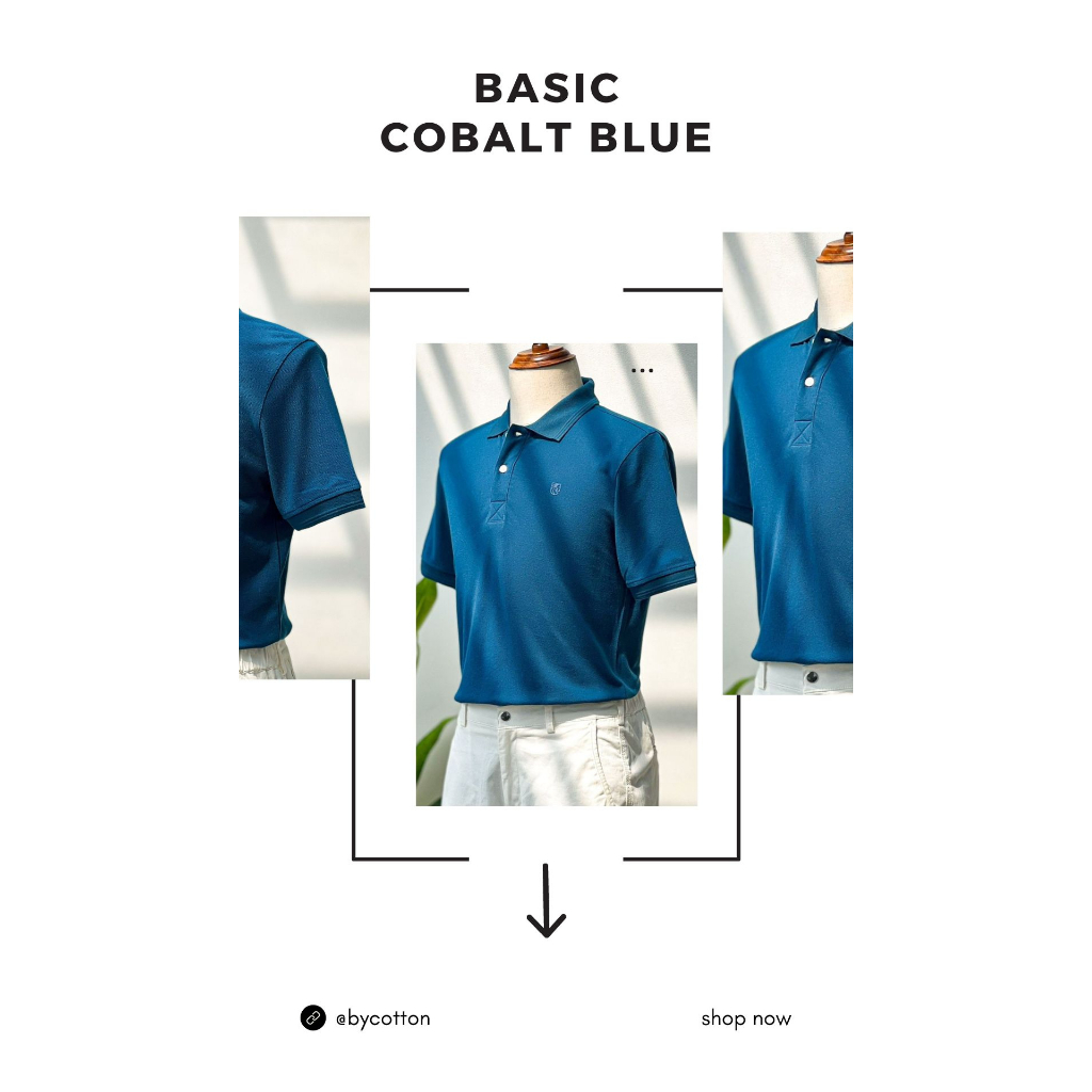 Áo Thun Nam Cao Cấp Cobalt Blue Basic Polo BY COTTON