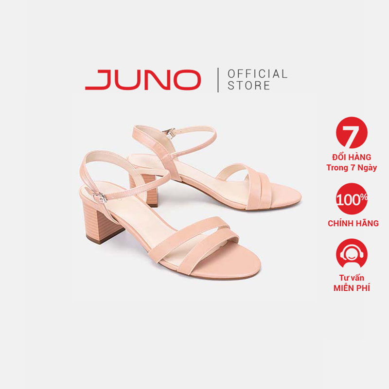 Giày Sandal Nữ 5cm Thời Trang JUNO Gót Vuông Quai Mặt Bất Đối Xứng SD05044