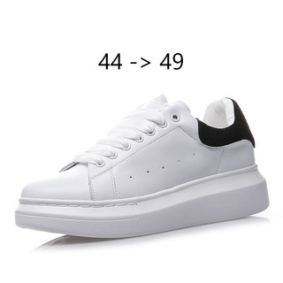Giày Size Lớn Big Size Nam MC QUEEN Trắng All White Gót Đen Giày Sneaker Đế Cao Ngoại Cỡ 44 45 46 47 48 49 50