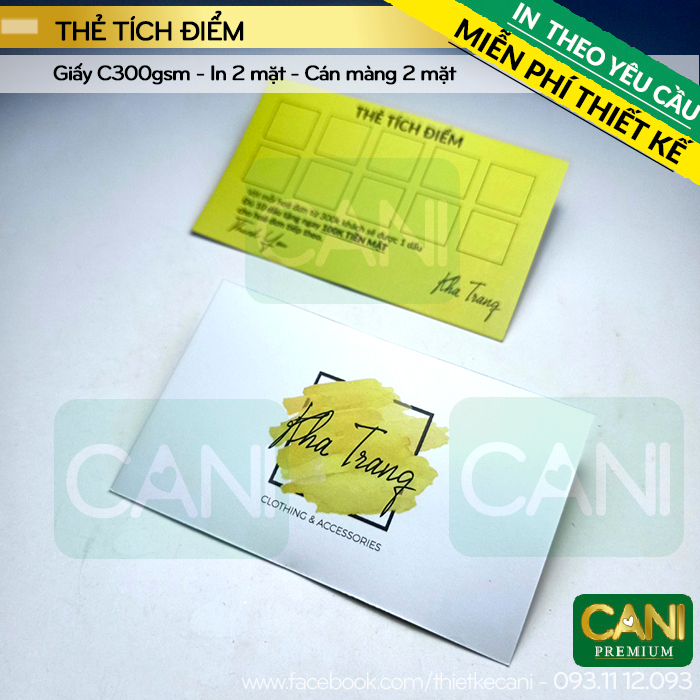 500c Namecard in theo yêu cầu Thẻ tích điểm Thẻ giấy Voucher Card Thank you Phiếu Liệu trình In Nailbox