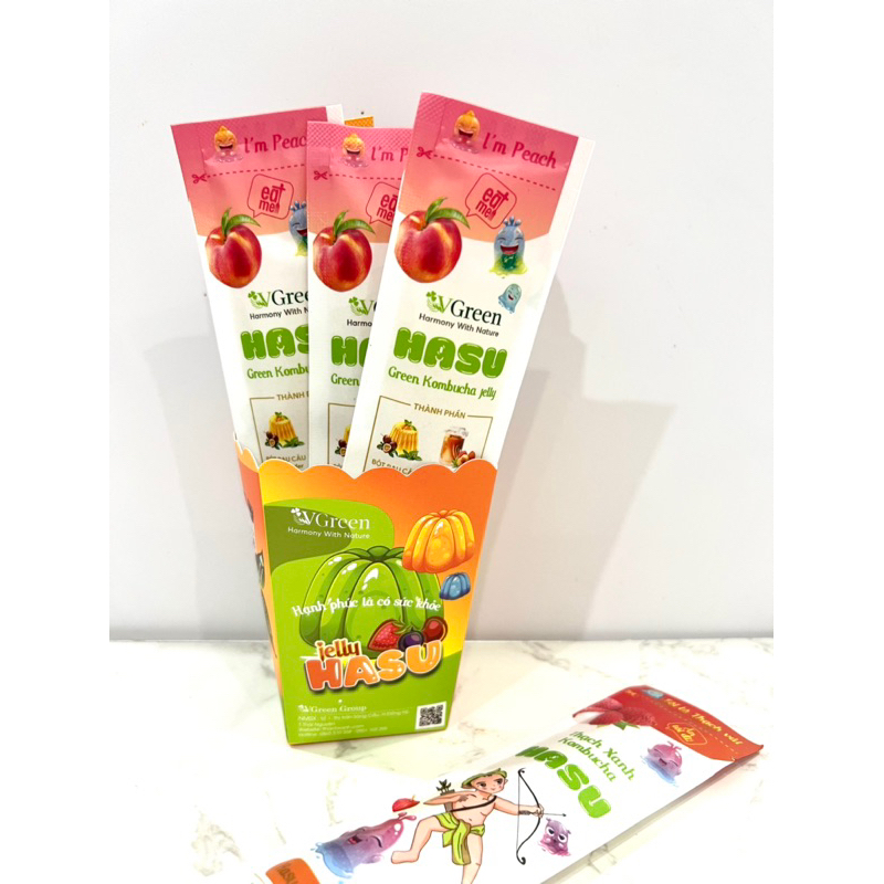 1kg Thạch Zai Kombucha không đường, 6 vị trái cây chỉ 33kcal/100g, giàu lợi khuẩn