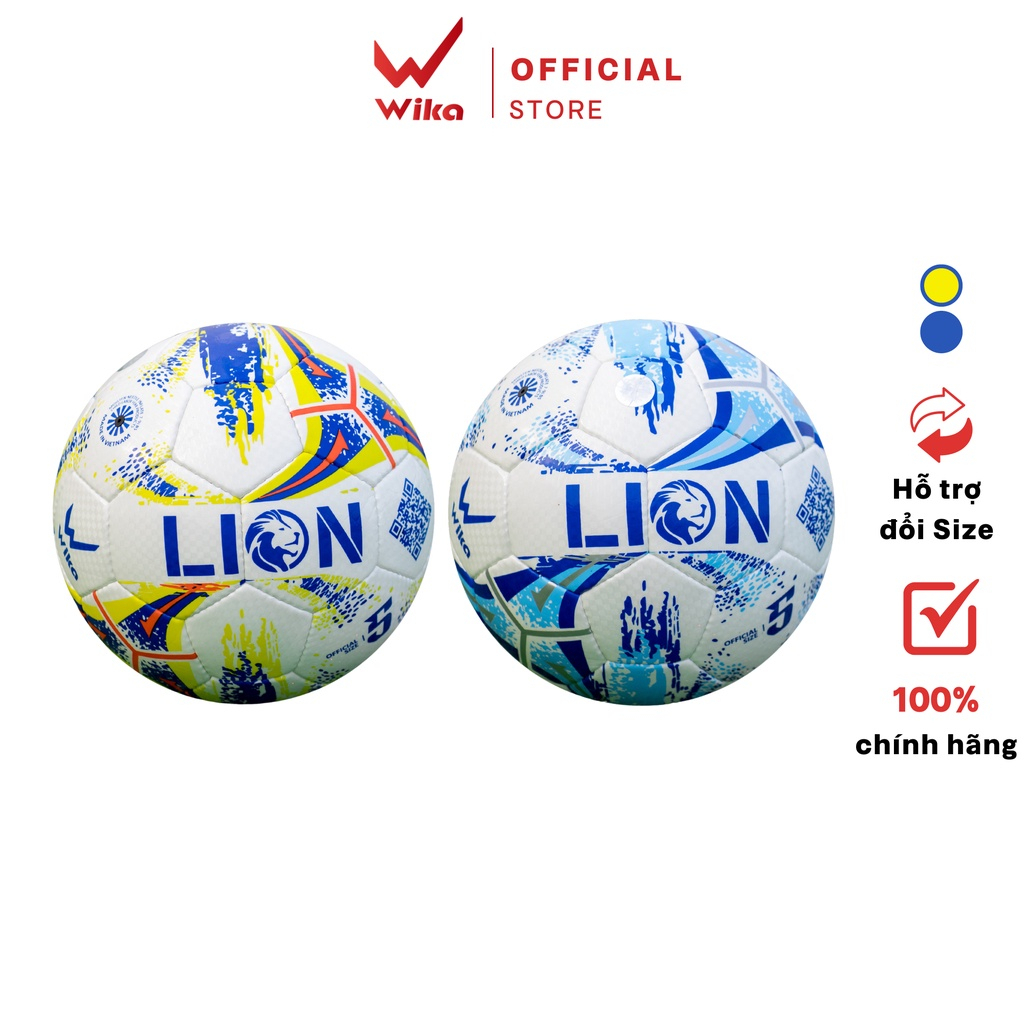 Quả Bóng Đá Wika Lion Chính Hãng Thiết Kế Chuẩn 4 Lớp Cơ Bản, Khâu Thủ Công Đạt Chuẩn Fifa