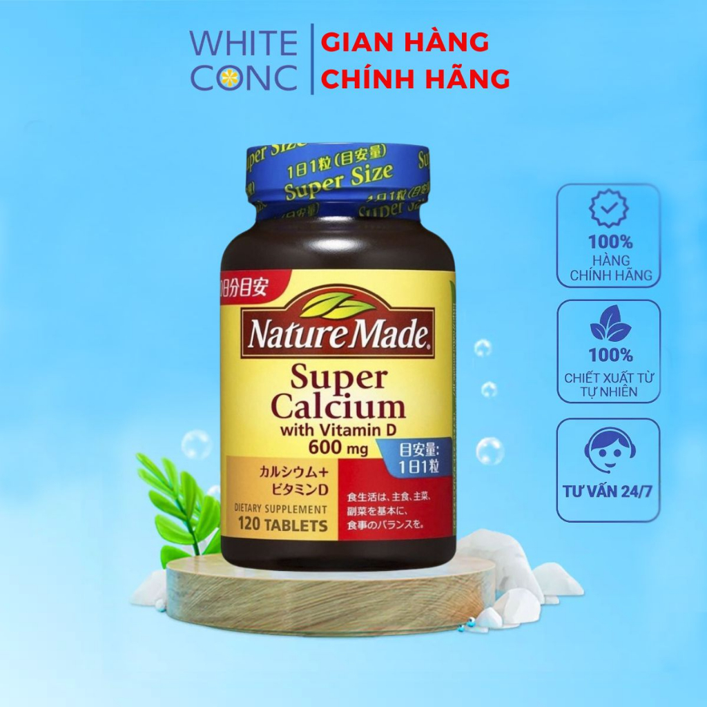 Viên uống bổ sung Canxi và Vitamin D Nature Made Supper Calcium 120 viên