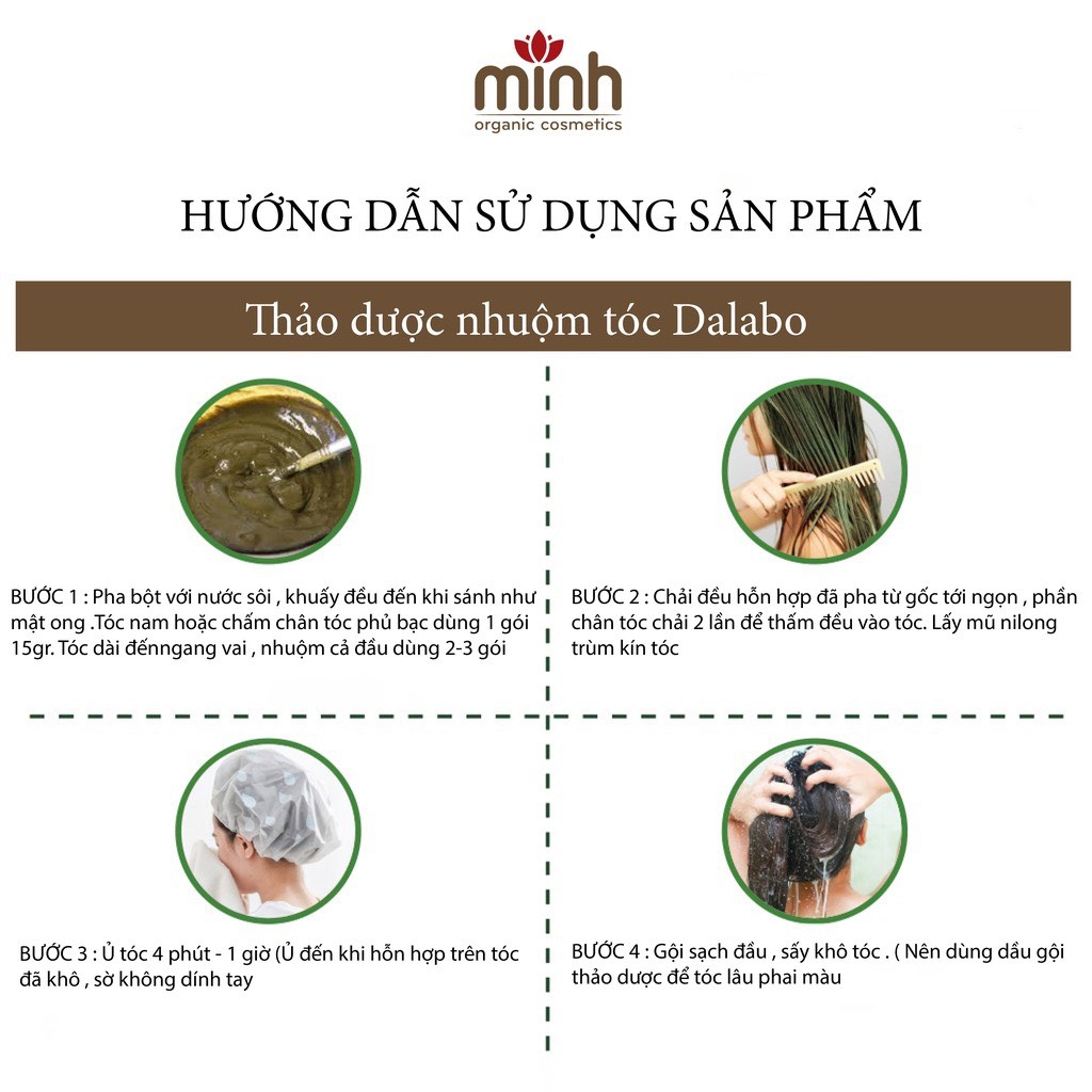 BỘT NHUỘM TÓC BẰNG LÁ CÂY DALABO PHỦ BẠC  100% THẢO DƯỢC AN TOÀN VÀ HIỆU QUẢ