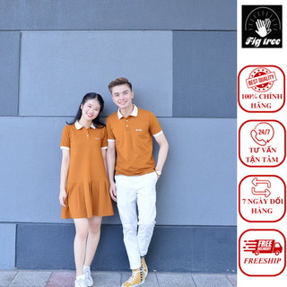 Set Đồ Đôi polo Fig Tree màu Cam Đất Cực HOT