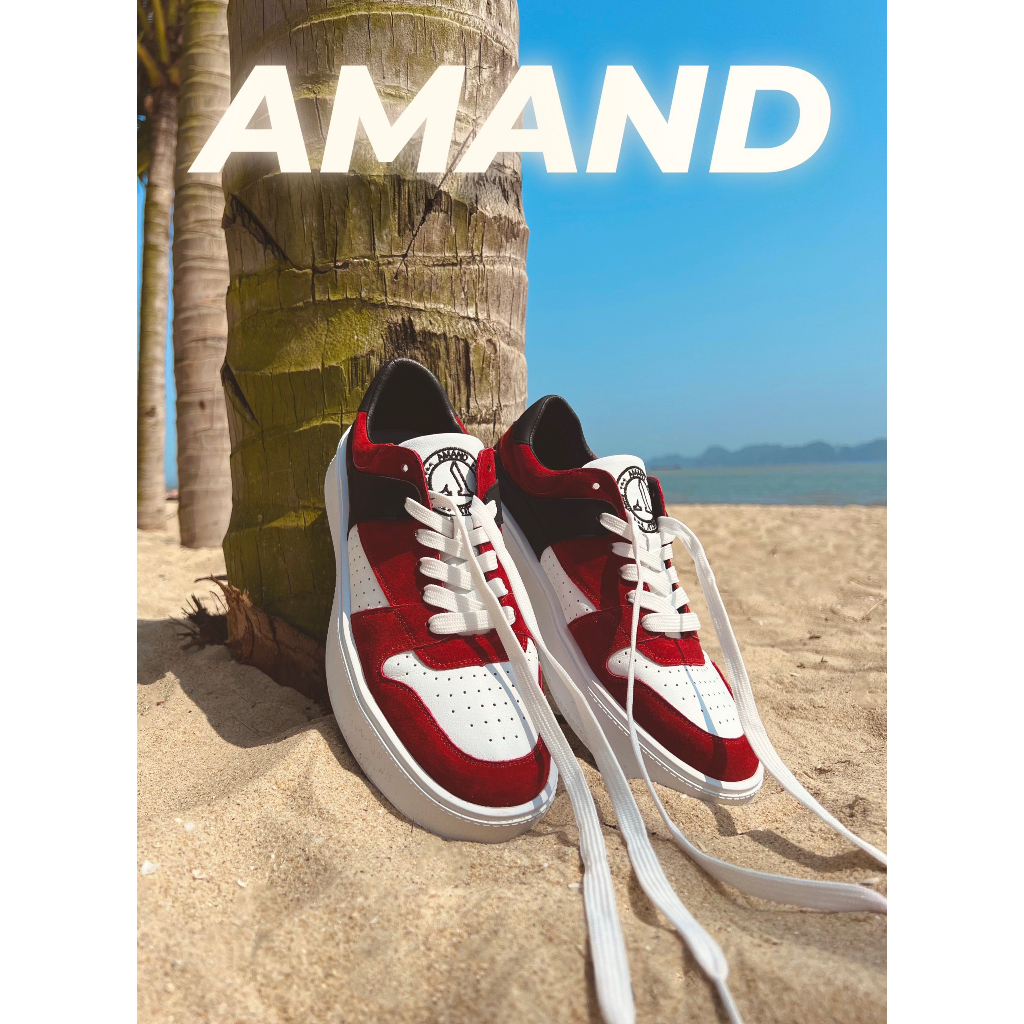 Giày thể thao Amand Low Top Signature Logo Sneaker - GD004/Red