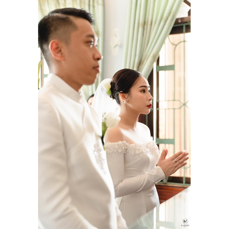 Áo dài lưới sammy tay ngang
