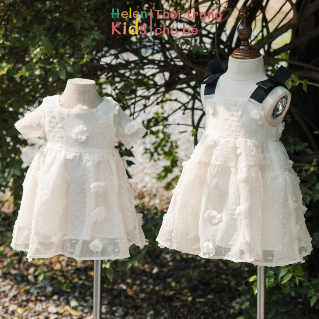 Váy Công Chúa Bé Gái Helen Kids Đầm Thêu Hoa Nổi OP2081