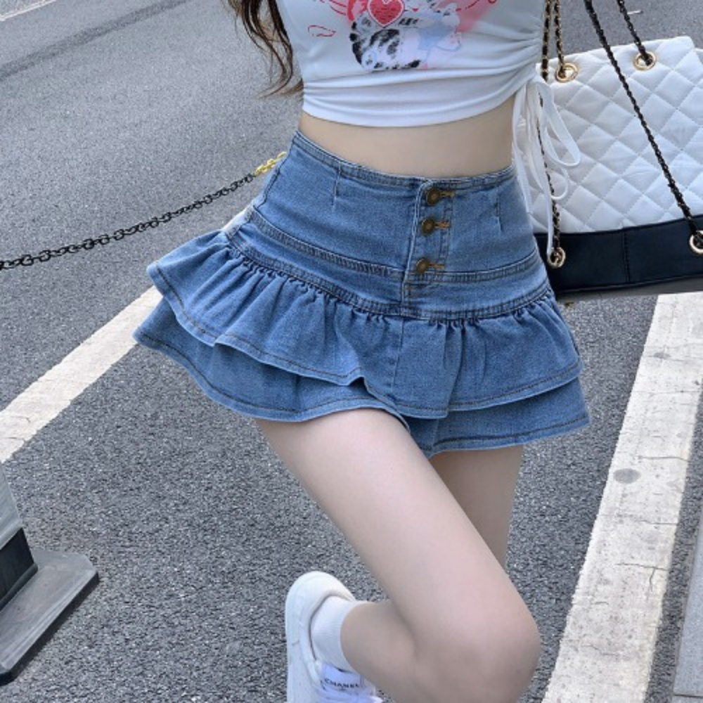 Chân váy nữ, chân váy nữ kaki 3 cúc màu trắng đen size S M L SKUCV-02C