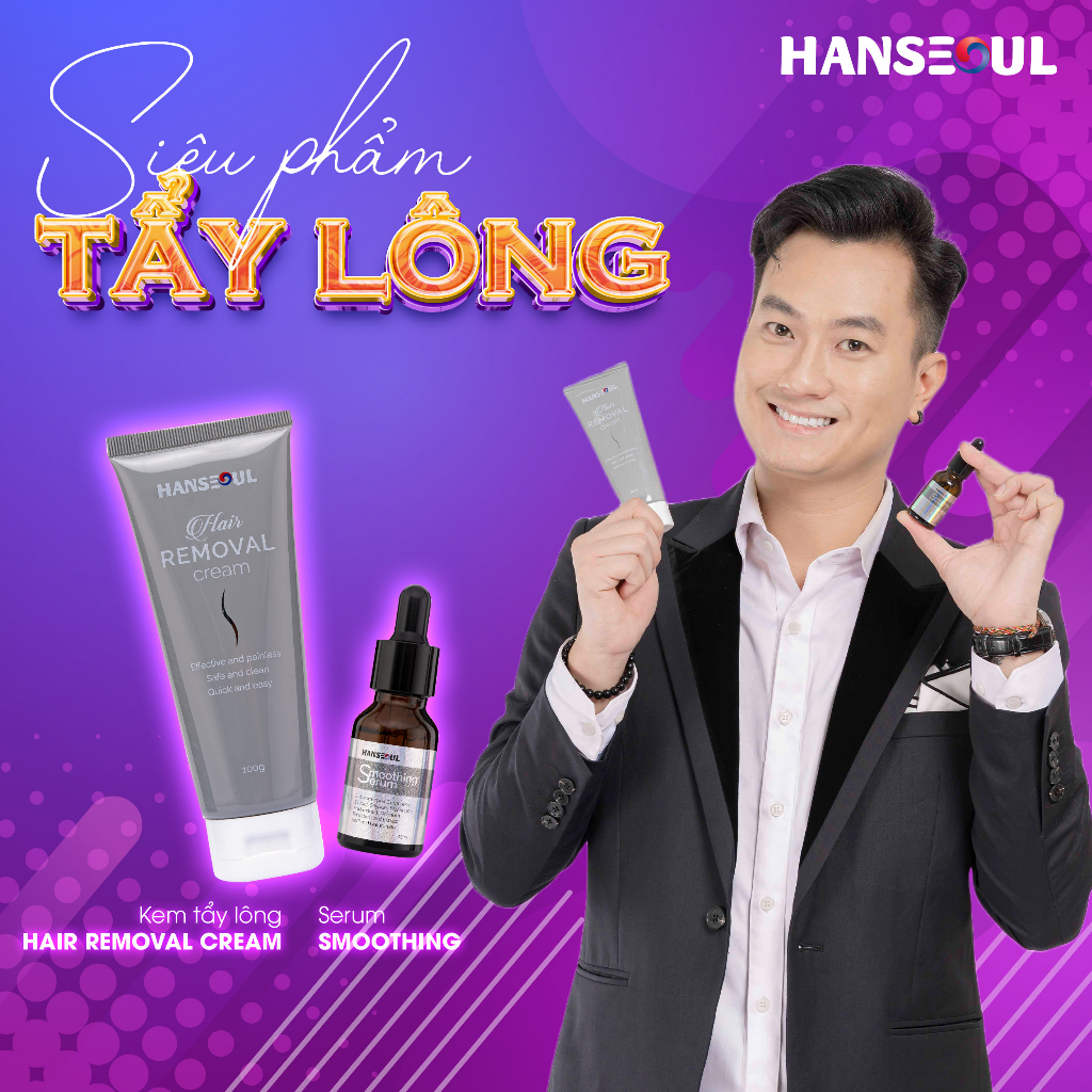 Combo kem tẩy lông HAIR REMOVAL CREAM và serum SMOOTHING thương hiệu HANSEOUL