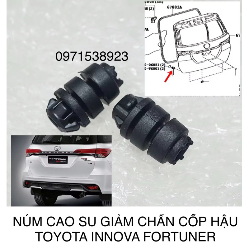 BỘ 2 núm cao su giảm chấn cốp hậu TOYOTA INNOVA FORTUNER 2016-2023 xịn