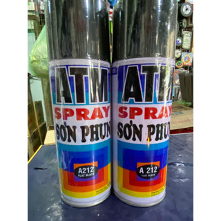 Sơn xịt đen mờ khói atm a212 400ml chính hãng.