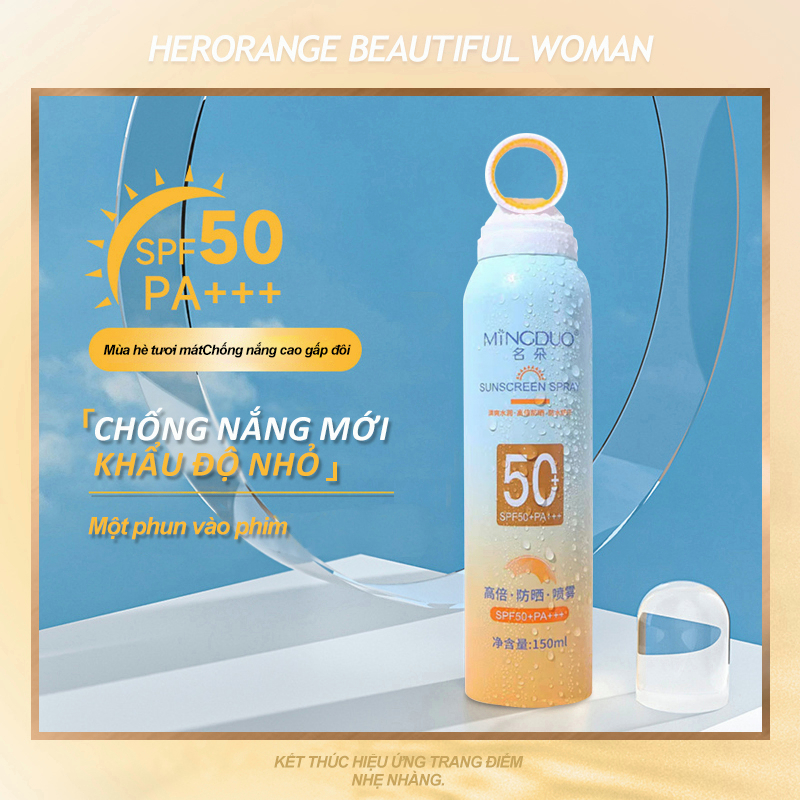 Xịt chống nắng SPF50 PA++++ chống tia cực tím cho mặt và cơ thể giúp bảo vệ da suốt cả ngày 50ml/Kem chống nắng dưỡng da