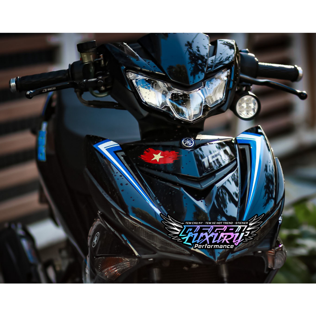 Tem rời exciter 150 mẫu mx king den xanh