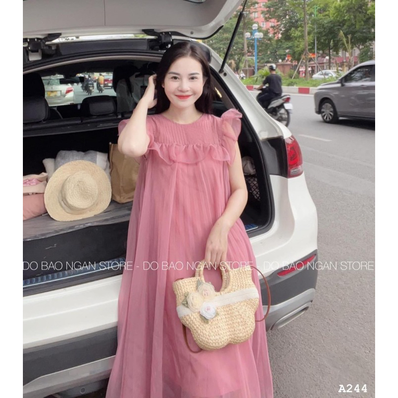 Đầm nữ form dáng Babydoll phối cổ bèo  siêu Cute, bầu bì bon chen được - Màu sắc siêu đẹp