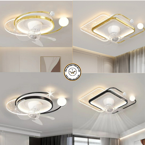 Quạt đèn ốp trần trang trí phòng khách phòng ngủ LED 3 chế độ sáng bảo hành 10 năm