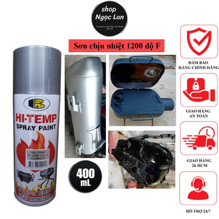 Sơn chịu nhiệt, chống cháy HI TEMP 1200độ F Bosny - sơn pô chịu nhiệt, sơn xe máy, bế gas