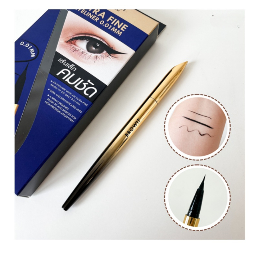 Kẻ Mắt Nước Browit By Nongchat Ultra Fine Eyeliner 0.01mm 2 màu Nâu, Đen Chống Nước, Không Lem, Không Trôi