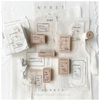 Giấy in sticker từ các mẫu dấu gỗ Nyret