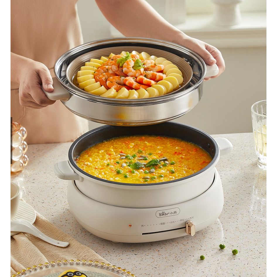 Bộ Nồi Lẩu Nướng Bear 3 khay 3in1 DHG-C40W2 - Bảo Hành Chính Hãng