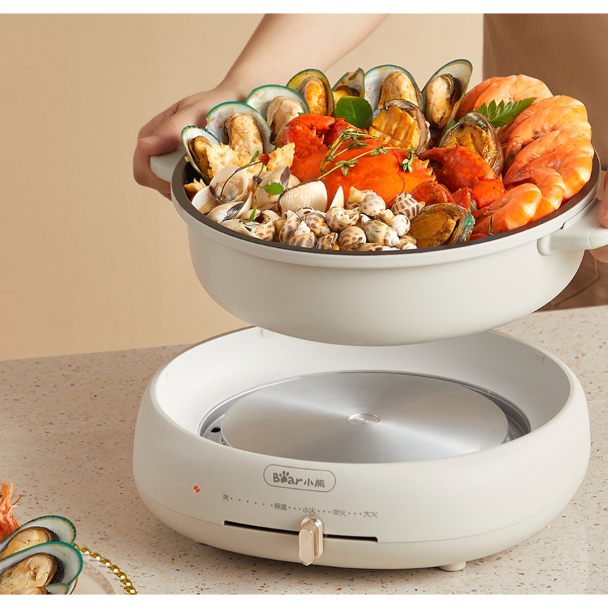 Bộ Nồi Lẩu Nướng Bear 3 khay 3in1 DHG-C40W2 - Bảo Hành Chính Hãng