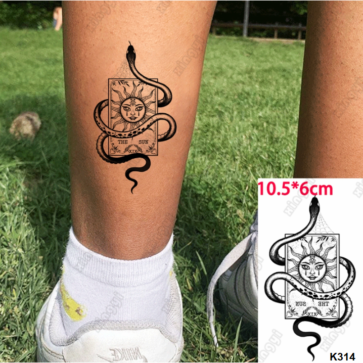 Hình dán tạm thời thẻ bài mặt trời rắn k314. Xăm dán tatoo mini size