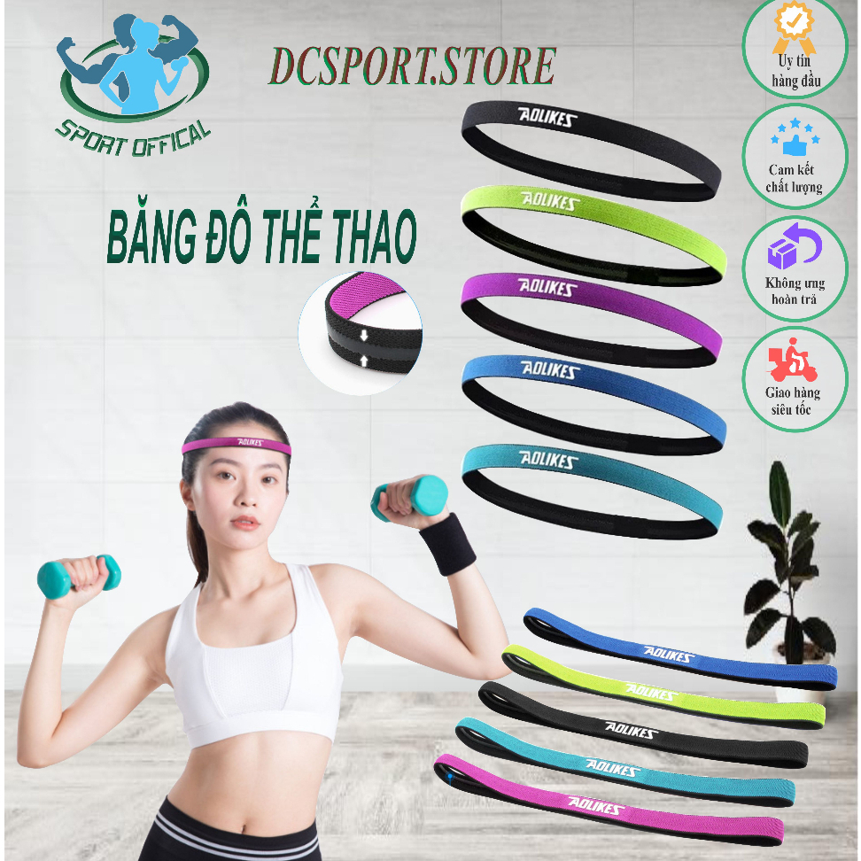 Băng Đô Băng Trán Thể Thao Nam Nữ Thấm Mồ Hôi Cotton Thoáng Khí Sport Sweatband AOLIKES A-2108