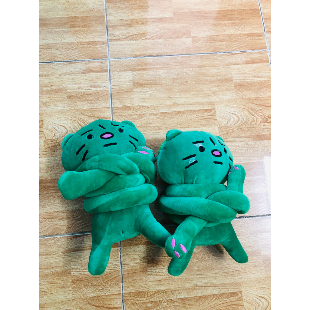 Túi Đeo Chéo Gấu Bông Hình Mèo Dễ Thương - Túi Đeo Vai Xinh Xắn Gấu Bất Lực Màu Xanh Lá Đậm