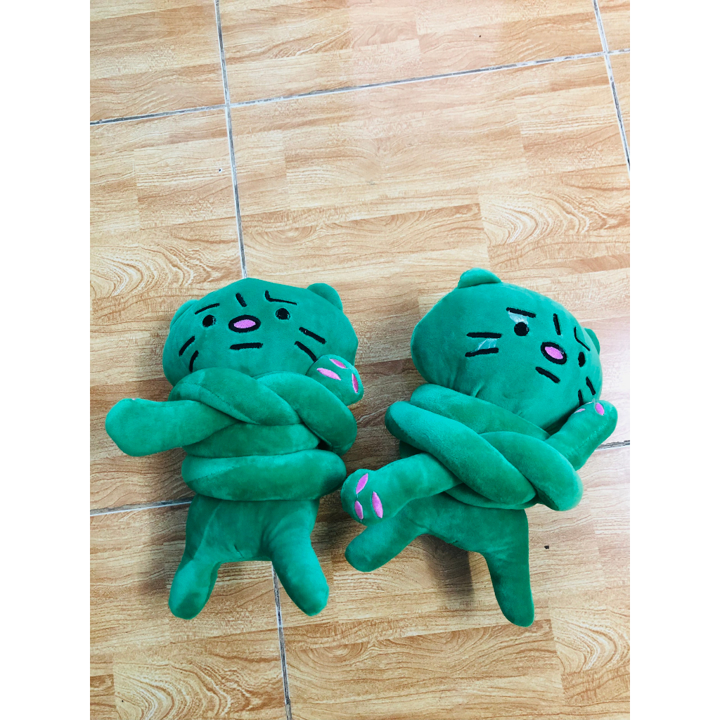 Túi Đeo Chéo Gấu Bông Hình Mèo Dễ Thương - Túi Đeo Vai Xinh Xắn Gấu Bất Lực Màu Xanh Lá Đậm