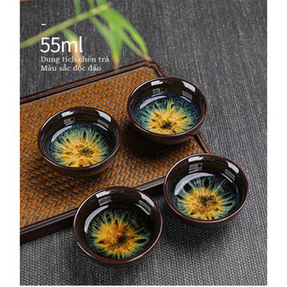 Bộ ấm chén ngọc thạch cao cấp  (màu xanh, màu nâu đen)
