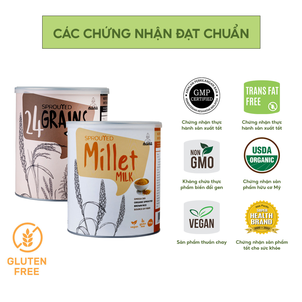 [Date T12/2023] Sữa Hạt Thực Vật Hữu Cơ 24 Grains Thương Hiệu Miwako Vị Cacao Hộp 700g - Miwako Việt Nam