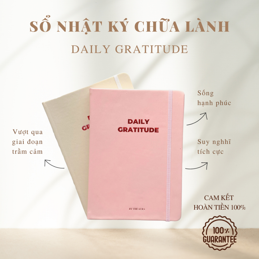 Sổ Nhật Ký Chữa Lành Daily Gratitude - Cuốn Sổ Giúp Vượt Qua Giai Đoạn Trầm Cảm, Khủng Hoảng Tâm Lý