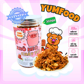 Khô heo cháy tỏi 💛 𝐅𝐑𝐄𝐄𝐒𝐇𝐈𝐏💛 đồ ăn vặt khô heo cháy bơ tỏi 300gr siêu ngon yumfood