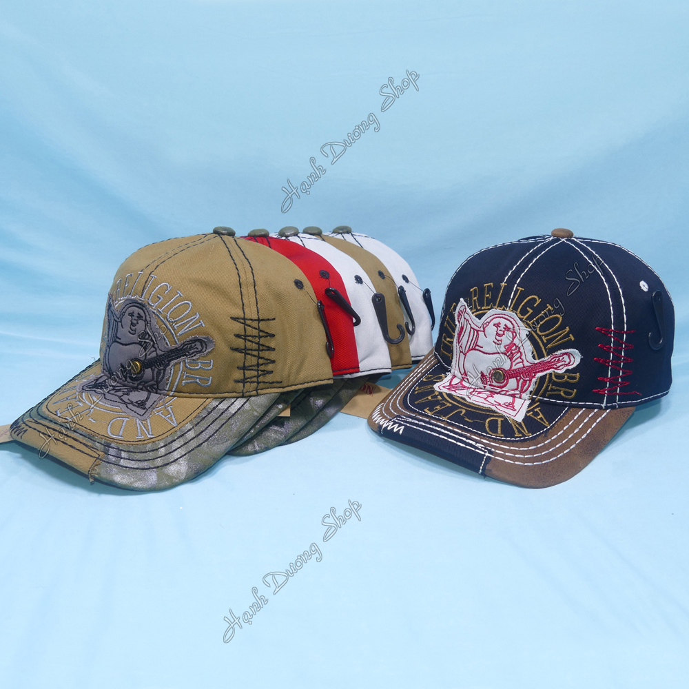 Mũ lưỡi trai ông địa đàn, nón kết ông địa đánh đàn đóng nút da có khóa tăng giảm size phía sau